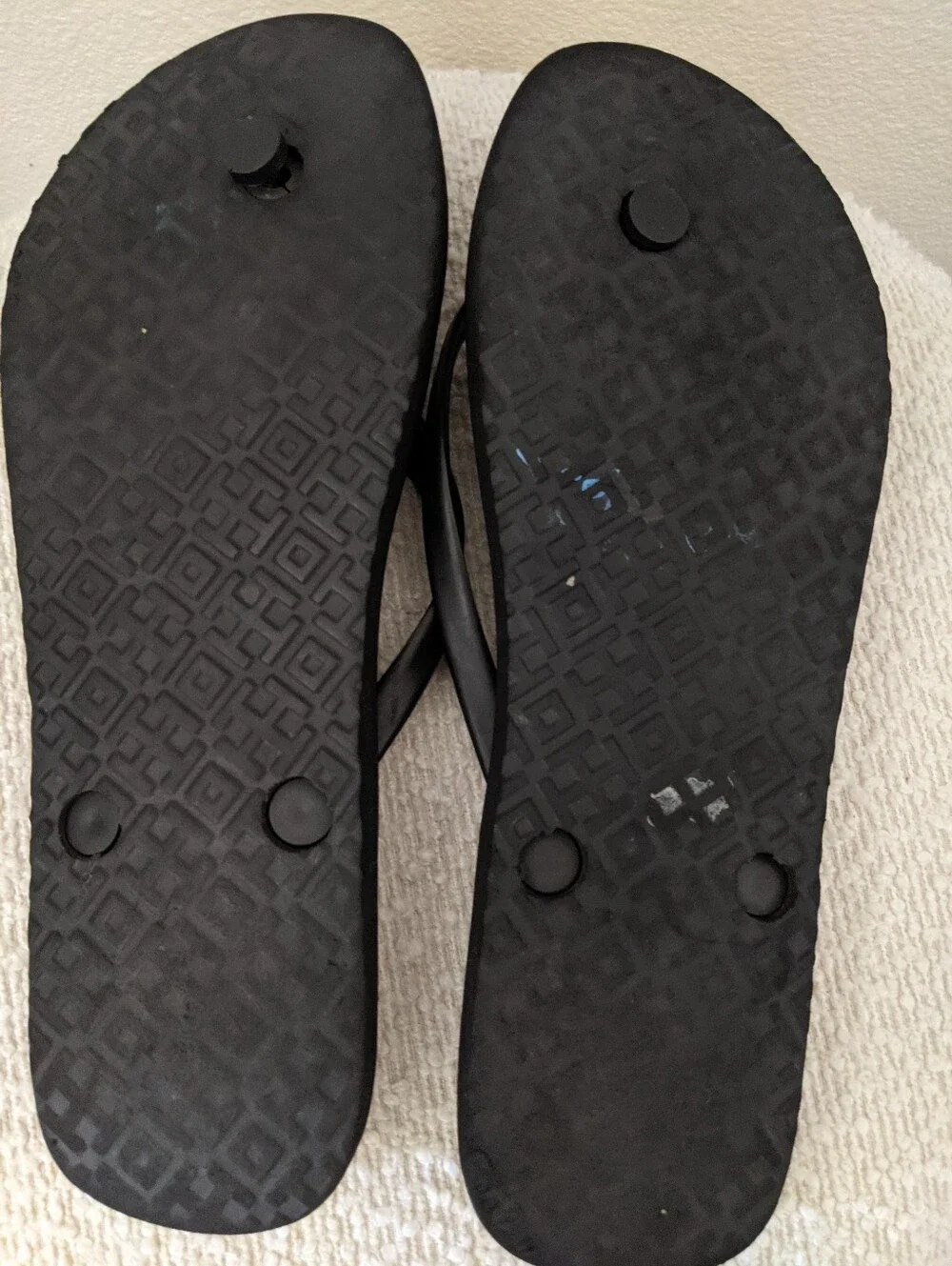 Tory Burch Black Women's Flip Flop Sandals with Gold Logo Accent Size 7.5